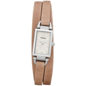 Watch strap Fossil JR1370 Leather Beige 12mm